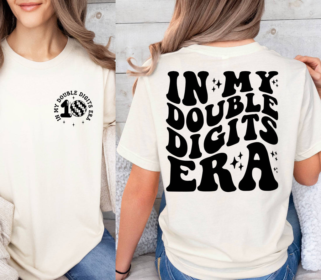 In My Double Digits Era Shirt,Custom Birthday Girl Shirt,10 Years Old Birthday Shirt,Ten Birthday Tee,10th Birthday Shirt,10 Year Old Outfit
