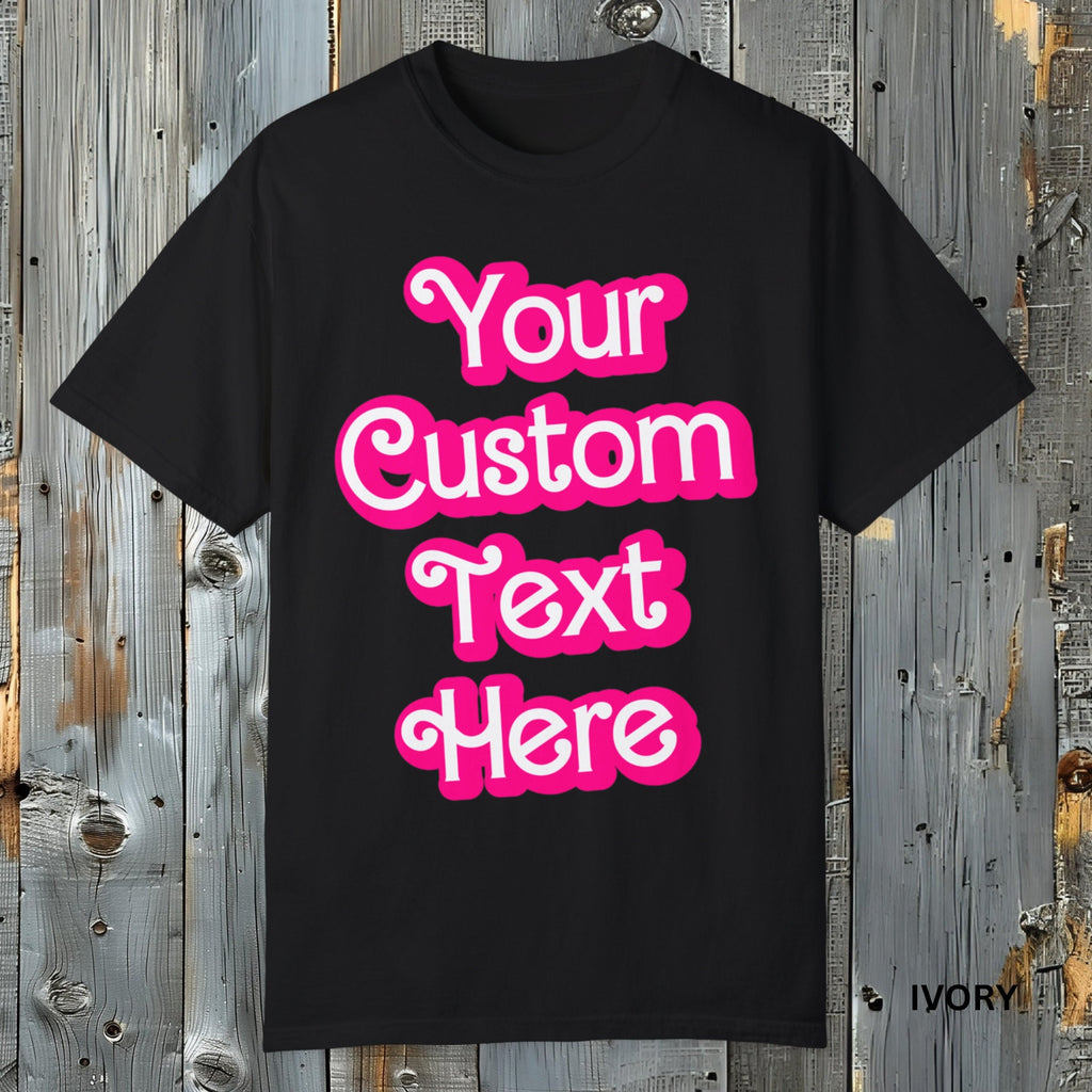 Custom Text Pink Party Shirt, Comfort Colors TShirt, Girls Trip Bachelorette Party Fashion Doll Font Tee, Personalized Birthday Gift for Kid