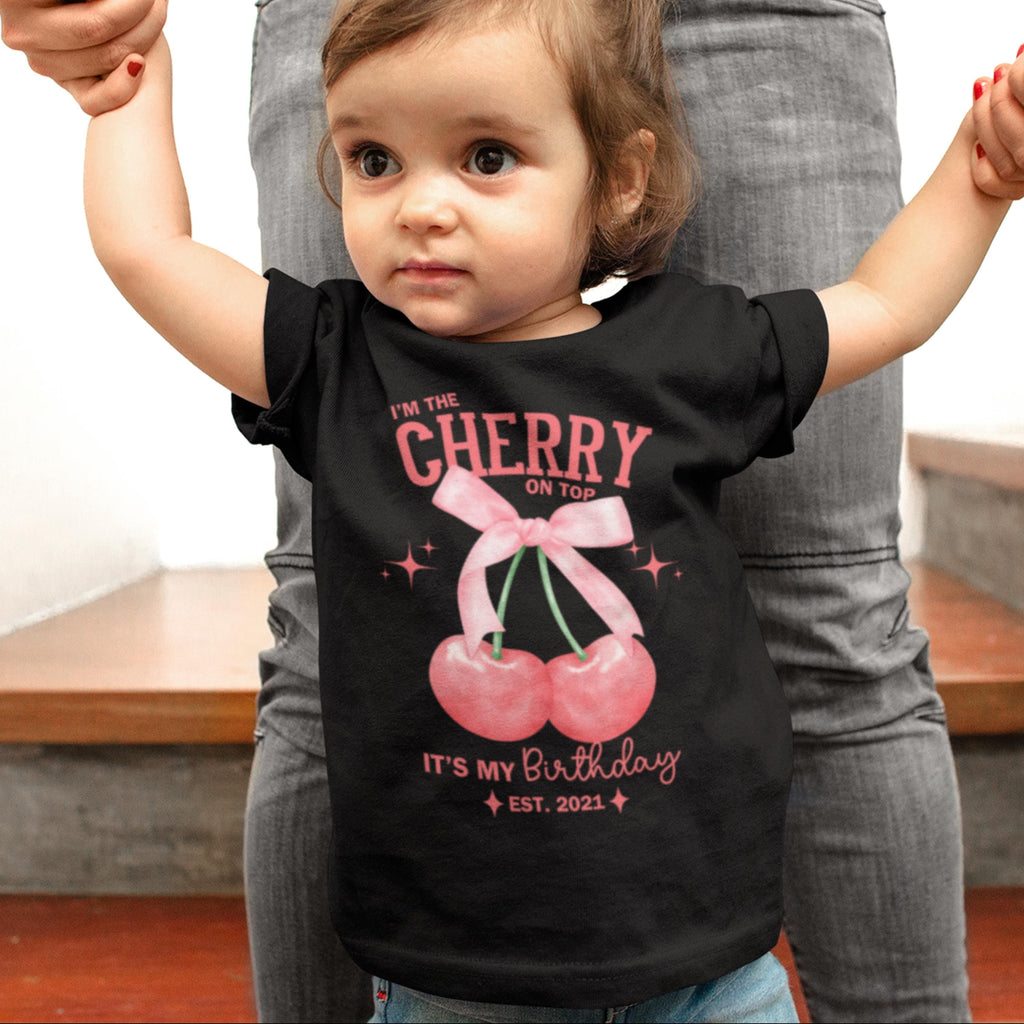 Custom Cherry Shirt, Cherry Birthday Shirts, Cherry Shirts with Bows, Coquette Cherry, Cherry Clothing, Fruit Lover, Custom Birthday Shirt