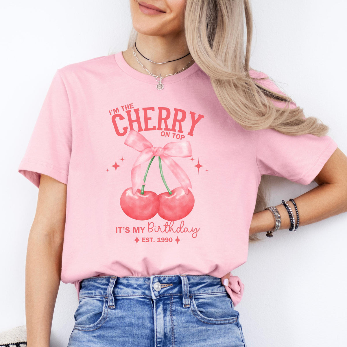 Custom Cherry Shirt, Cherry Birthday Shirts, Cherry Shirts with Bows, Coquette Cherry, Cherry Clothing, Fruit Lover, Custom Birthday Shirt