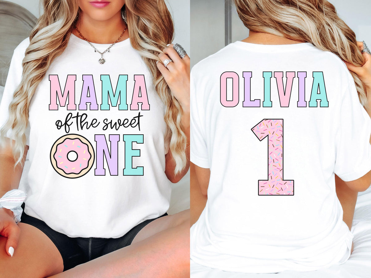Sweet One Birthday Family Matching Shirts, Donut Grow Up Girl Birthday TShirts, Mama of the Sweet One, First Birthday Outfit for Donut Theme