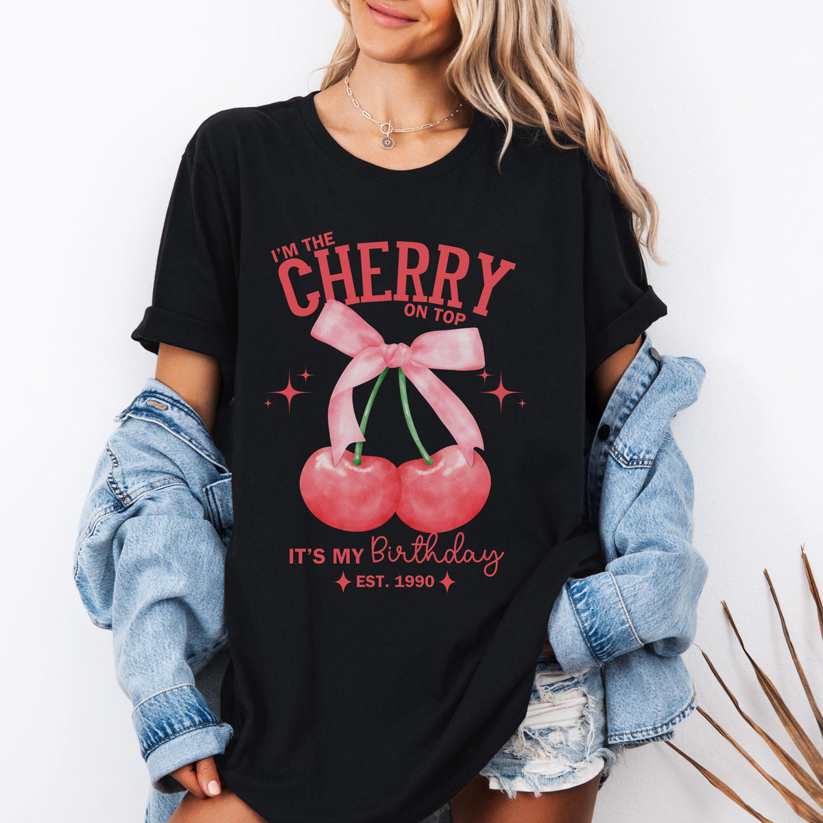 Custom Cherry Shirt, Cherry Birthday Shirts, Cherry Shirts with Bows, Coquette Cherry, Cherry Clothing, Fruit Lover, Custom Birthday Shirt