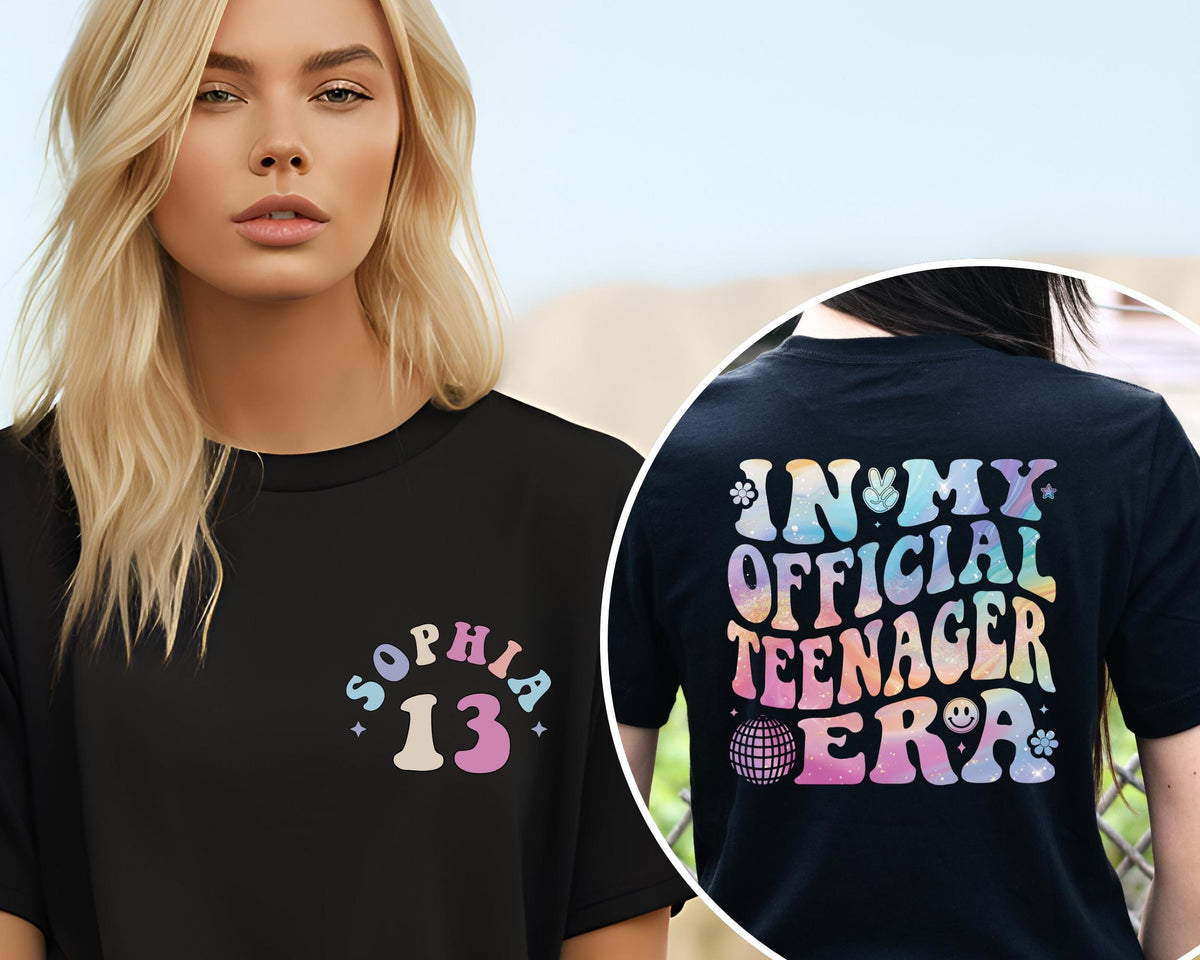 Personalized Official Teenager Era Shirt, In My Teenage Era Shirt, Customized Teenager 13 T Shirt, 13th Birthday, Girl Thirteenth Shirt