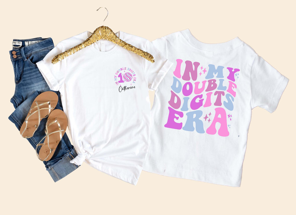 In My Double Digits Era Shirt,Custom Birthday Girl Shirt,10 Years Old Birthday Shirt,Ten Birthday Tee,10th Birthday Shirt,10 Year Old Outfit