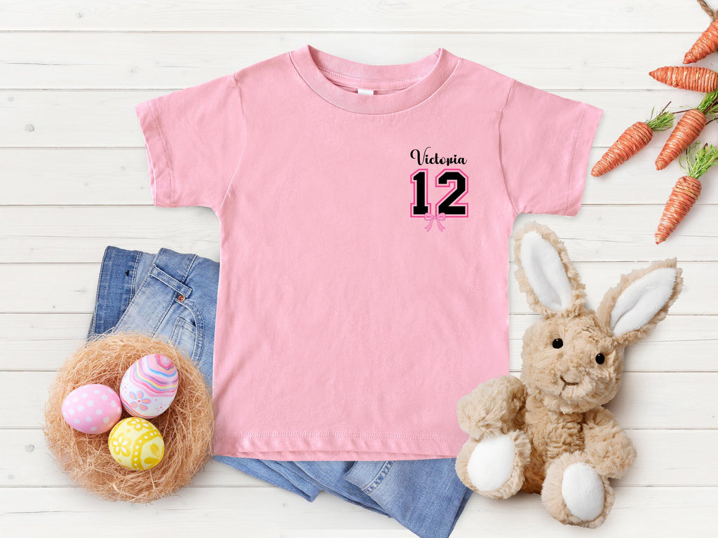 Personalized Birthday Girl Shirt, Custom Name & Age, Front/Back Print