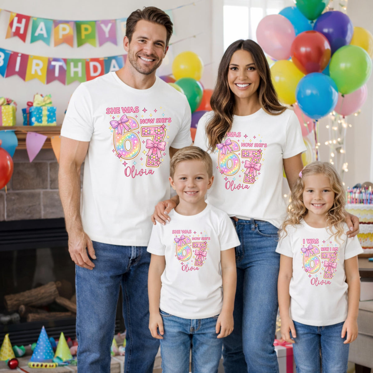 I Was 6 Now I Am 7 Birthday Girl Shirt, Custom Funny 7th Birthday Tshirt, 67 Tee, Alpha Kids Sweatshirt, Fun Trendy Birthday Meme Gift