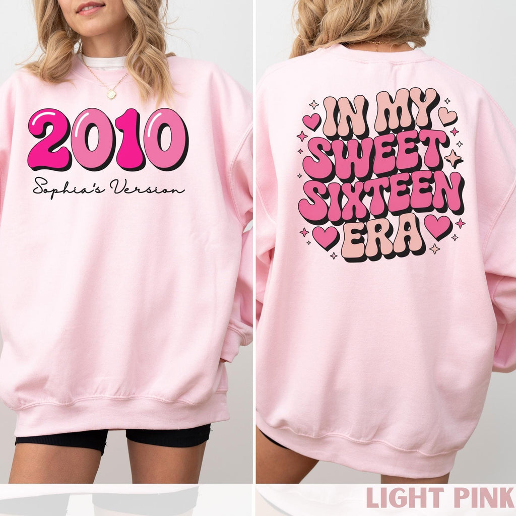 Custom Sweet 16 Birthday Tshirt, In My Sweet Sixteen Era Shirt for Girl, 16th Birthday Gift for Daughter, Personalized Sweet Sixteen Gift
