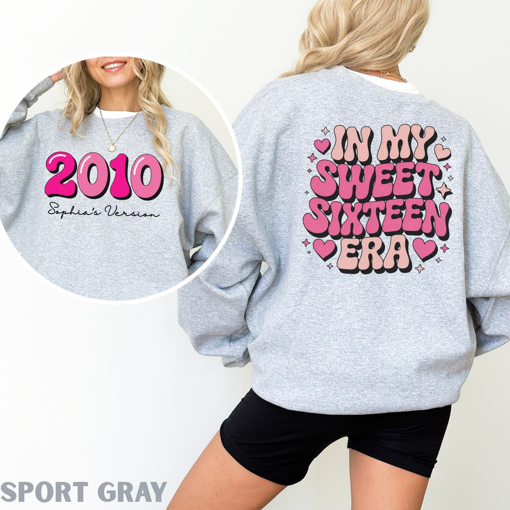 Custom Sweet 16 Birthday Tshirt, In My Sweet Sixteen Era Shirt for Girl, 16th Birthday Gift for Daughter, Personalized Sweet Sixteen Gift