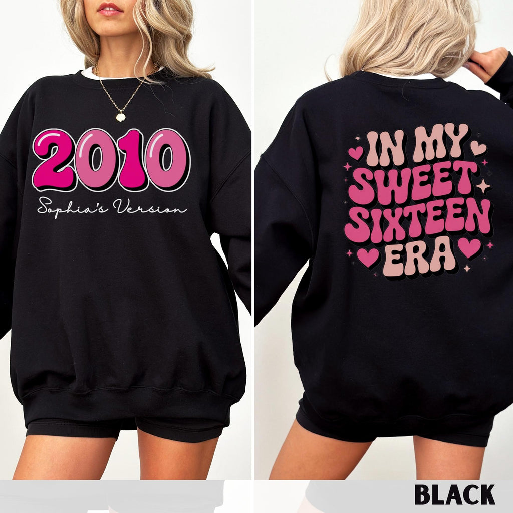 Custom Sweet 16 Birthday Tshirt, In My Sweet Sixteen Era Shirt for Girl, 16th Birthday Gift for Daughter, Personalized Sweet Sixteen Gift