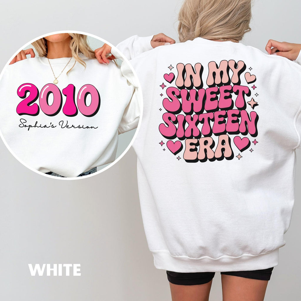 Custom Sweet 16 Birthday Tshirt, In My Sweet Sixteen Era Shirt for Girl, 16th Birthday Gift for Daughter, Personalized Sweet Sixteen Gift