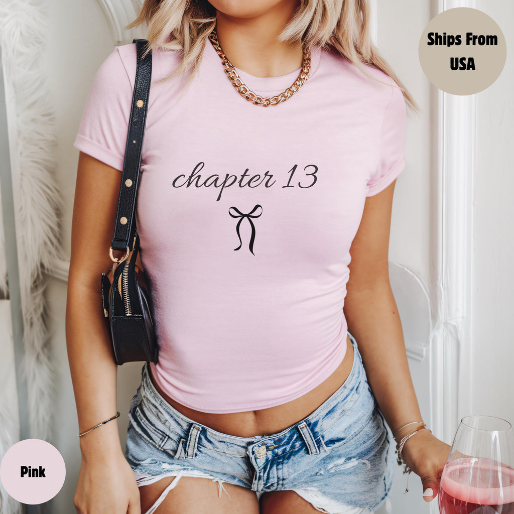 13th Birthday Coquette Baby Tee Crop Top, 13 Birthday Party Shirt,Gift for Daughter Tee, Birthday Shirt 13th Birthday Gift Official Teenager