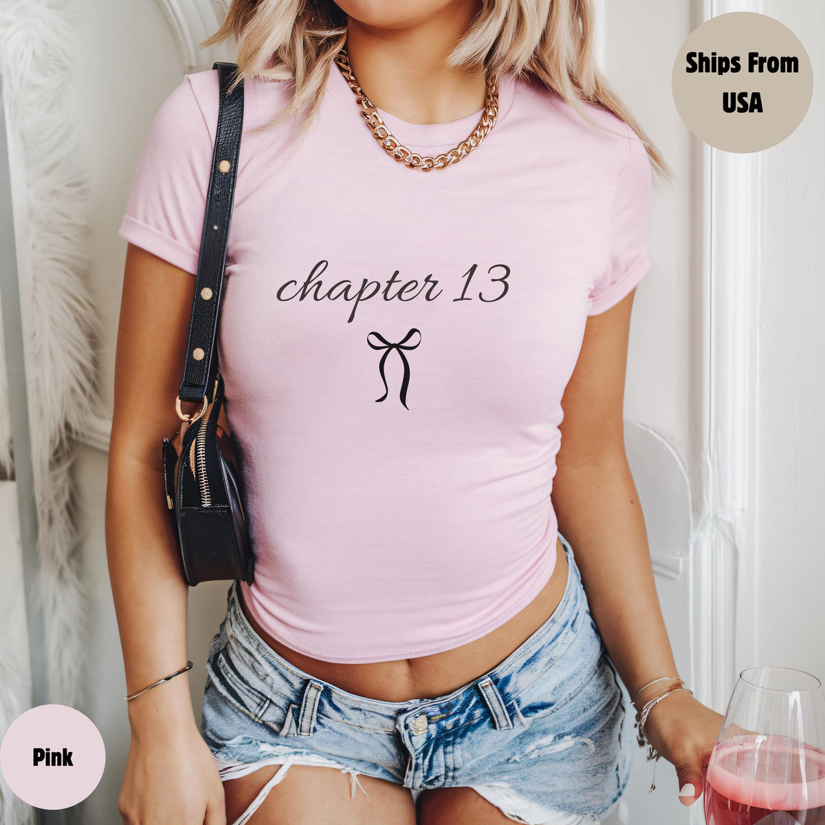 13th Birthday Coquette Baby Tee Crop Top, 13 Birthday Party Shirt,Gift for Daughter Tee, Birthday Shirt 13th Birthday Gift Official Teenager