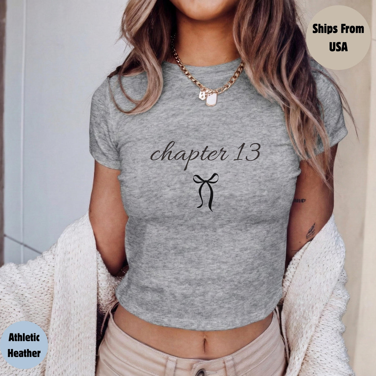 13th Birthday Coquette Baby Tee Crop Top, 13 Birthday Party Shirt,Gift for Daughter Tee, Birthday Shirt 13th Birthday Gift Official Teenager