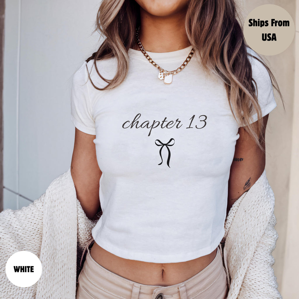 13th Birthday Coquette Baby Tee Crop Top, 13 Birthday Party Shirt,Gift for Daughter Tee, Birthday Shirt 13th Birthday Gift Official Teenager