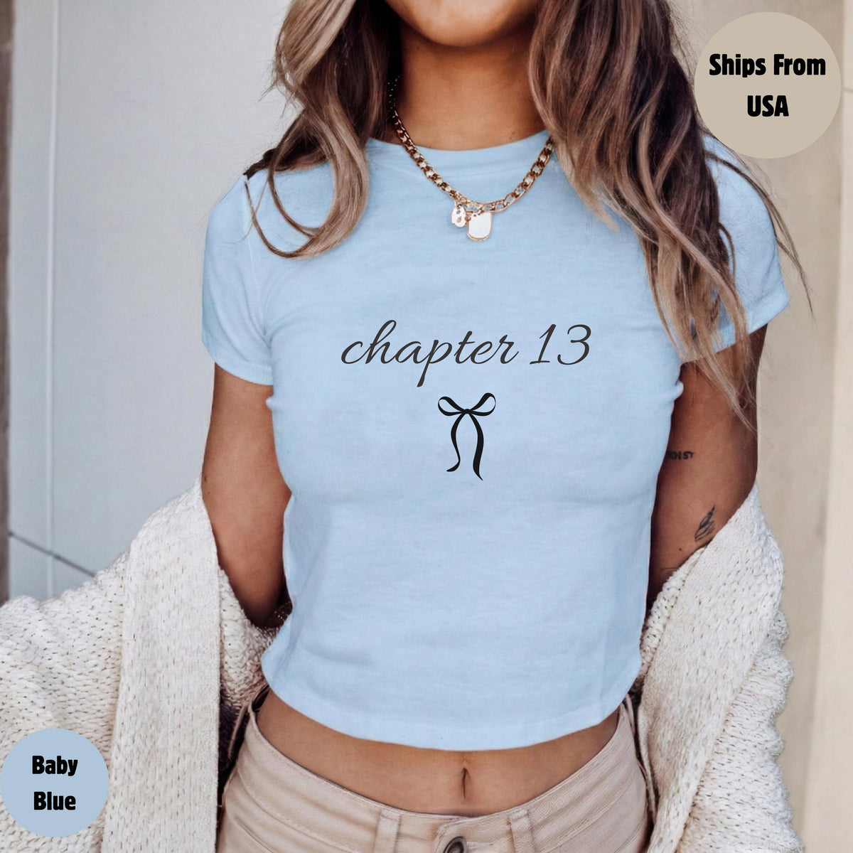 13th Birthday Coquette Baby Tee Crop Top, 13 Birthday Party Shirt,Gift for Daughter Tee, Birthday Shirt 13th Birthday Gift Official Teenager