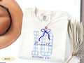 Personalized 10th Birthday Girl Shirt, Blue Bow, Custom Name