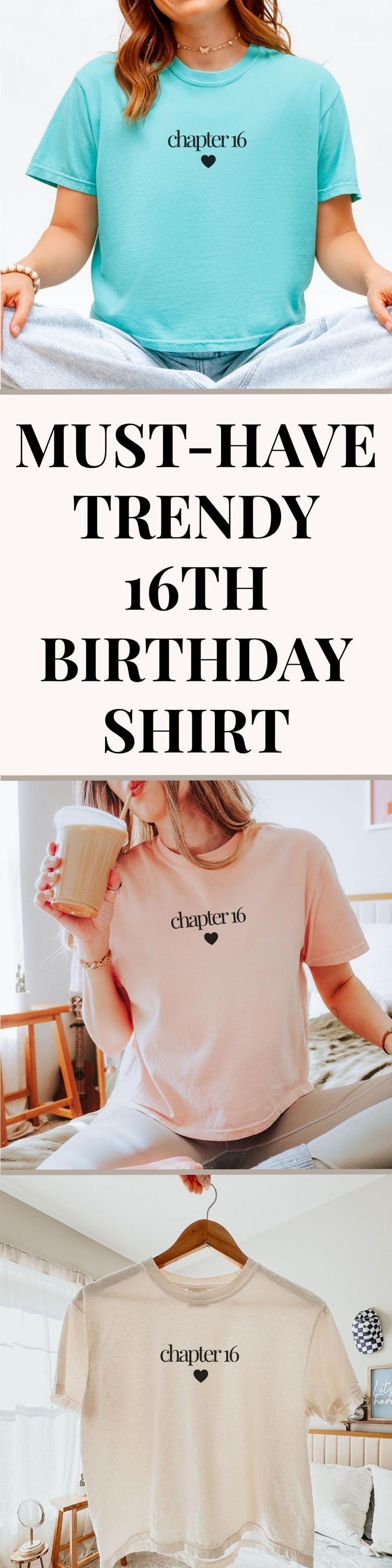 Personalized 16th Birthday Shirt Sweet Sixteen Gifts For Teenage Girls Chapter 16 Custom TShirt Book Lover Present Bookish Crop Top