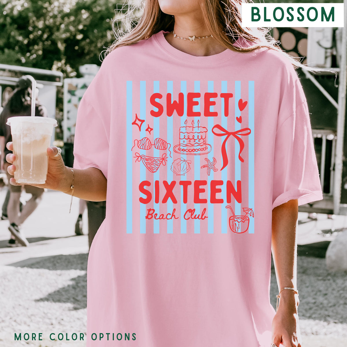Sweet Sixteen Beach Club Shirt, Sweet 16 Birthday Gift For Girl, Trendy Summer Birthday Tee For Daughter Bestie Sister